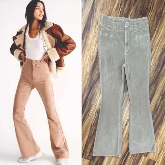 Free People Jayde Corduroy Boot Cut Flare Pants - Picture 1 of 8
